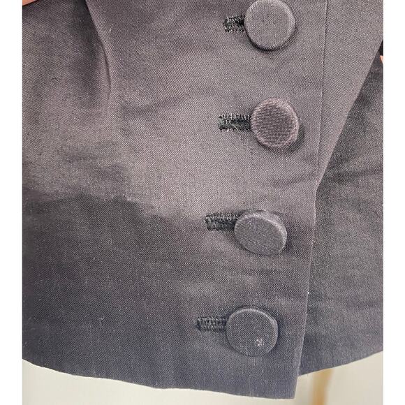 Eileen Fisher Blazer Dual Zipper Front High Collar Ramie Blend Black Womens M - Picture 8 of 11